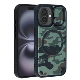 Camo Design Thin Magnetic Case with Camera Stand Kickstand - Style 8 for iPhone 17 (Only Ground Shipping)