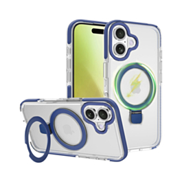 Magnetic Clear Case with Kickstand - BLUE for iPhone 17 (Only Ground Shipping)