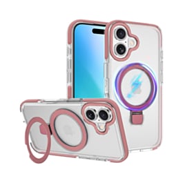 Magnetic Clear Case with Kickstand - PINK for iPhone 17 (Only Ground Shipping)