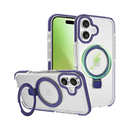 Magnetic Clear Case with Kickstand - PURPLE for iPhone 17 (Only Ground Shipping)
