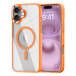 Shiny Magnetic Clear Cases - ORANGE for iPhone 17 (Only Ground Shipping)