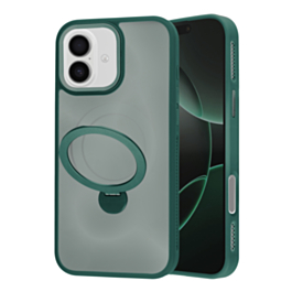 Luxury Matte Hard Magnetic Ring Holder Case - GREEN for iPhone 17 (Only Ground Shipping)