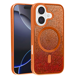 Thin Wireless Charging Bling Diamond Crystal Case (ORANGE) for iPhone 17 (Only Ground Shipping)