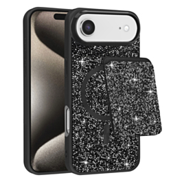 Magnetic Diamond Dual Layer Protection Case with Magnetic Card Slot- BLACK for iPhone Air (Only Ground Shipping)