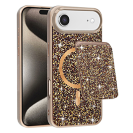 Magnetic Diamond Dual Layer Protection Case with Magnetic Card Slot- GOLD for iPhone Air (Only Ground Shipping)