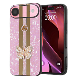 Luxury Diamond Shiny Cases with Butterfly Design - PURPLE for iPhone 17 Pro (Only Ground Shipping)