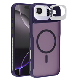 Matte Transparent Camera Stand Case with Wireless Charging for iPhone Air (DARK PURPLE) (Only Ground Shipping)