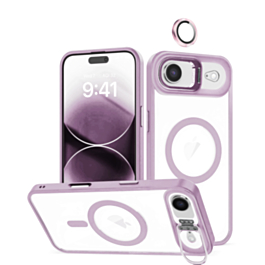 Thin Magnetic Clear Case with Camera Stand & Camera Cover - LIGHT PURPLE for iPhone Air (Only Ground Shipping)