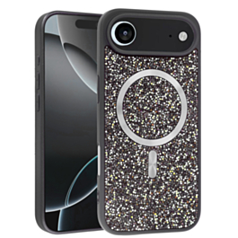 Wireless Charging Bling Diamond Crystal Case - BLACK & SILVER for iPhone Air (Only Ground Shipping)