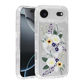 Flower Design Transparent Case with Wireless Charger - Style 3 for iPhone Air (Only Ground Shipping)