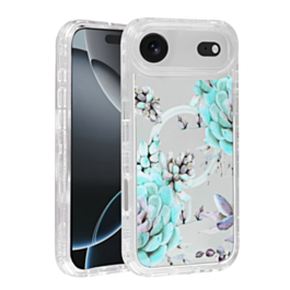 Flower Design Transparent Case with Wireless Charger - Style 8 for iPhone Air (Only Ground Shipping)