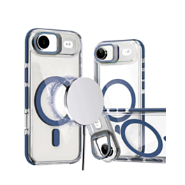 Thin Magnetic Clear Case with Camera Stand Kickstand - BLUE for iPhone Air (Only Ground Shipping)