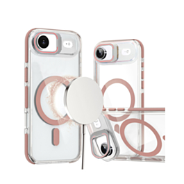 Thin Magnetic Clear Case with Camera Stand Kickstand - PINK for iPhone Air (Only Ground Shipping)