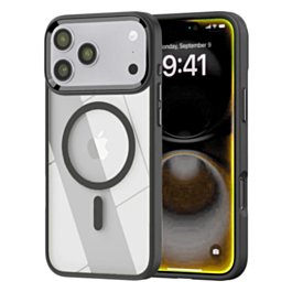 Shiny Magnetic Clear Cases -BLACK for iPhone 17 Pro (Only Ground Shipping)