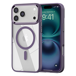 Shiny Magnetic Clear Cases - PURPLE for iPhone 17 Pro (Only Ground Shipping)