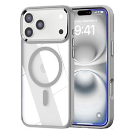 Shiny Magnetic Clear Cases -WHITE for iPhone 17 Pro (Only Ground Shipping)