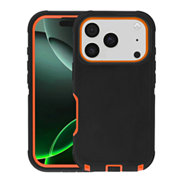 Heavy Duty Case - BLACK & ORANGE for iPhone 17 Pro (Only Ground Shipping)