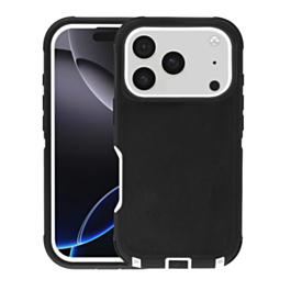 Heavy Duty Case for iPhone 17 Pro (BLACK & WHITE) (Only Ground Shipping)