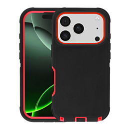 Heavy Duty Case for iPhone 17 Pro (BLACK & RED) (Only Ground Shipping)