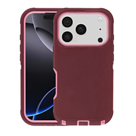 Heavy Duty Case - MAROON & PINK for iPhone 17 Pro (Only Ground Shipping)