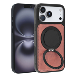 Slim Leather Case with Wireless Charging Kickstand - PINK for iPhone 17 Pro (Only Ground Shipping)