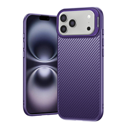 Luxury Carbon Fiber Textured Case - PURPLE for iPhone 17 Pro (Only Ground Shipping)