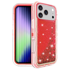 Protective Glitter Liquid Bumper Case (Red) for iPhone 17 Pro / 18 Pro (Only Ground Shipping)