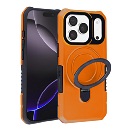 Hard PC Shockproof Case w /Ring Holder - ORANGE for iPhone 17 Pro (Only Ground Shipping)