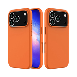Soft Solid Silicone Case (Full Buttom Cover) - ORANGE for iPhone 17 Pro (Only Ground Shipping)