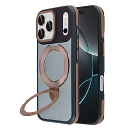 Matte Transparent Case with Wireless Charging Kickstand (Dark Brown) for iPhone 17 Pro / 18 Pro (Only Ground Shipping)