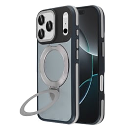 Matte Transparent Case with Wireless Charging Kickstand (Gray) for iPhone 17 Pro / 18 Pro (Only Ground Shipping)