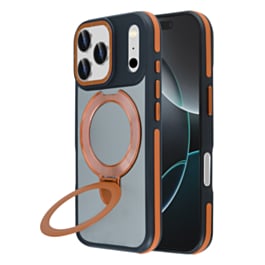 Matte Transparent Case with Wireless Charging Kickstand (Orange) for iPhone 17 Pro / 18 Pro (Only Ground Shipping)