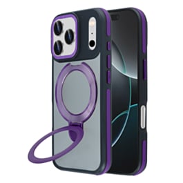 Matte Transparent Case with Wireless Charging Kickstand (Purple) for iPhone 17 Pro / 18 Pro (Only Ground Shipping)