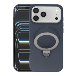 Pastel Shield Carbon Fiber Magnetic Kickstand Case (NAVY BLUE) for iPhone 17 Pro (Only Ground Shipping)