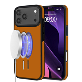 Wireless Charging Clear Case with IC Chip - ORANGE for iPhone 17 Pro (Only Ground Shipping)