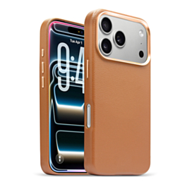 New Leather Case with Wireless Charger - DARK ORANGE for iPhone 17 Pro (Only Ground Shipping)