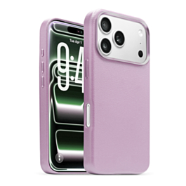 New Leather Case with Wireless Charger - LIGHT PURPLE for iPhone 17 Pro (Only Ground Shipping)