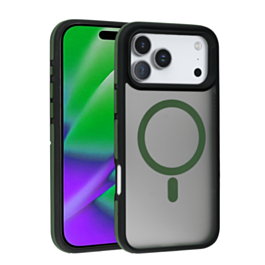 Bicolor Matte Magnetic Translucency Case - DARK GREEN for iPhone 17 Pro (Only Ground Shipping)