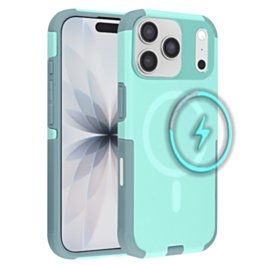 Dual Layer Cases with Wireless Charging (Teal) for iPhone 17 Pro / 18 Pro (Only Ground Shipping)