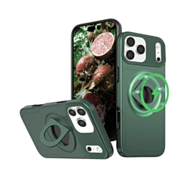 Ring Stand Case & Camera Lens Sliding Cover (Dark Green) for iPhone 17 Pro / 18 Pro (Only Ground Shipping)