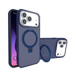 Carbon Wireless Charging Case with Ring Stand - DARK BLUE for iPhone 17 Pro (Only Ground Shipping)