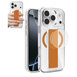 Hard Clear Case with MagGrip for iPhone 17 Pro (ORANGE) (Only Ground Shipping)
