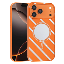 Magnetic Mirror Phone Case with Wireless Charging - ORANGE for iPhone 17 Pro (Only Ground Shipping)