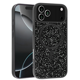 Wireless Charging Bling Diamond Crystal Case - BLACK for iPhone 17 Pro (Only Ground Shipping)