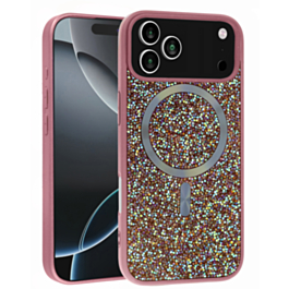 Wireless Charging Bling Diamond Crystal Case - PINK for iPhone 17 Pro (Only Ground Shipping)