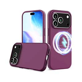 Soft Solid Silicone Case with Wireless Charging - MAROON for iPhone 17 Pro (Only Ground Shipping)