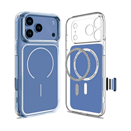 Transparent Magnetic Cases with IC Chip - NAVY BLUE for iPhone 17 Pro Max (Only Ground Shipping)