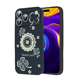Luxury Diamond Shiny Cases with Ring - BLACK for iPhone 17 Pro Max (Only Ground Shipping)