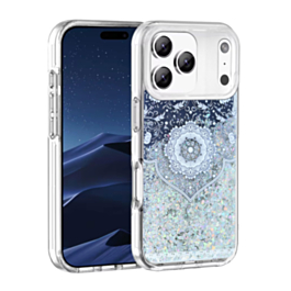 Liquid Quicksand Glitter Cover Case - ETHNIC FLOWERS for iPhone 17 Pro Max (Only Ground Shipping)