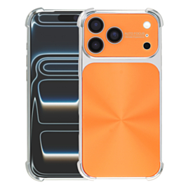 CD-Pattern Electroplated Four Corner Shockproof Case - ORANGE for iPhone 17 Pro Max (Only Ground Shipping)